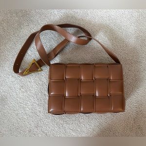 NWOT Padded Woven Cassette Crossbody Bag